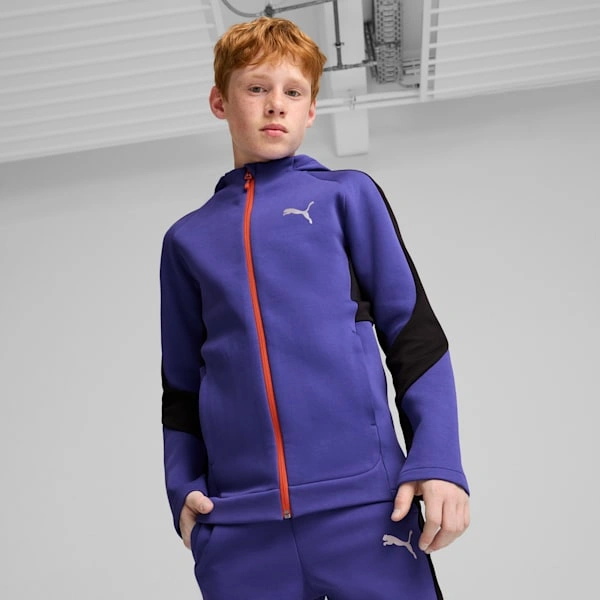 PUMA EVOSTRIPE: Cosy Full-Zip Hoodie for Your Big Kid, Ready to Play All Day!